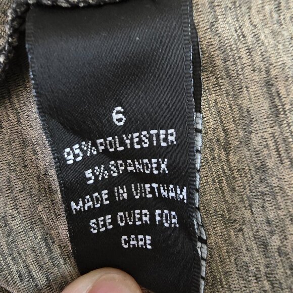 AGB SHIFT DRESS OLIVE GREEN BEADED NECKLINE SHORT SLEEVE SIZE 6 - Picture 2 of 6